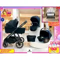 KikkaBoo Modena 4in1 With Carrycot Black საბავშვო ეტლის კომპლექტი + საჩუქარი პორტატული საწოლი