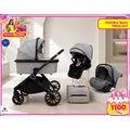 KikkaBoo Tiffany 4in1 Light Grey საბავშვო ეტლის კომპლექტი
