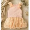 Balloon Dress With Shoulder Bow Peach - საბავშვო კაბა