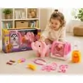 Lovely Elephant With House Pink- სათამაშო სპილო სახლით