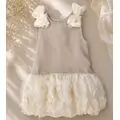 Balloon Dress With Shoulder Bow Grey - საბავშვო კაბა