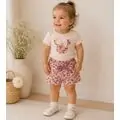 Floral Bow 2 In 1 Set Pink - საბავშვო ორეული