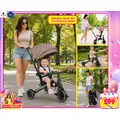 Kikkaboo Tricycle 8in1 Trix 2 Beige სამ თვლიანი ველო-ეტლი