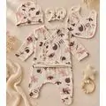 Floral Muslin 5 In 1 Set Beige - ჩვილის სამოსის ნაკრები