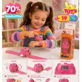 Pull Back Pink Car with Watch - საბავშვო საათი სათამაშო მანქანით