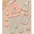 Grow Up Hearts 5 In 1 Set Pink - ჩვილის სამოსის ნაკრები