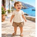 Little Flower 2 In 1 Set Beige - საბავშვო ორეული