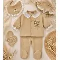 Vintage Flower 5 In 1 Set Beige - ჩვილის სამოსის ნაკრები
