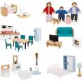 Wooden Dollhouse Accessories and Furniture - ხის სათამაშო სახლის აქსესუარები და ავეჯი