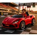 Ferrari Car Painted Red With Eva Wheels - ელექტრო მანქანა კაუჩუკის საბურავებით