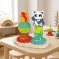 Hi Pando Educational Toy with Wooden Gears Stacking - ხის განსავითარებელი სათამაშო