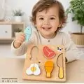 Tooky Toy Cutting Food 10 PCS - ხის განსავითარებელი სათამაშო დასაჭრელი საჭმელი