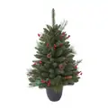 Christmas Tree With Mixed Silicone Needle, Pine Cones And Berries PE+PVC 90 CM - ნაძვის ხე შერეული სილიკონის წიწვებით, გირჩით და კენკრით