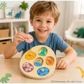 Wooden Egg Puzzle Dinosaurs - ხის სათამაშო კვერცხის ფაზლი