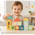 Wooden ​Multifunctional Sensory Block Set - ხის მრავალფუნქციური სენსორული კუბიკების ნაკრები