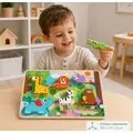 Tooky Toy TH633 Chunky puzzle - სათამაშო ცხოველების პაზლი