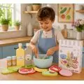 Wooden salad set -ხის სათამაშო აქსესუარები ხილით