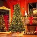 Christmas Tree With Mixed Silicone Needles, Lights, Pine Cones And Berries PE+PVC 210 CM  - ნაძვის ხე შერეული სილიკონის წიწვებით განათებით,გირჩით და კენკრით