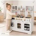 Wooden Play Kitchen Set White - საბავშვო ხის სამზარეულო