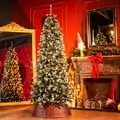 Christmas Tree With Pine Cones, Berries And Lights 210 CM - ნაძვის ხე გირჩით, კენკრით და განათებით
