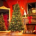 Christmas Tree With Mixed Silicone Needles, Lights, Pine Cones And Berries PE+PVC 210 CM  - ნაძვის ხე შერეული სილიკონის წიწვებით განათებით,გირჩით და კენკრით