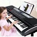 61-Key Electronic Keyboard with Microphone and Music Holder - სათამაშო ელექტრო პიანინო მიკროფონით და ნოტების დასადებით