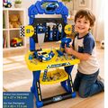 Racing Car Blue Work Bench With Accessories - სათამაშო სარბოლო მანქანის ლურჯი სახელოსნო მაგიდა