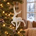 Silver Reindeer Christmas Hanging Decoration - ნაძვის ხის სათამაშო