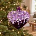 Purple Crystal Cascade Heart Hanging Decoration - ნაძვის ხის სათამაშო