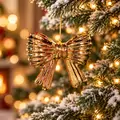 Holiday Bow Gold Hanging Decoration - ნაძვის ხის სათამაშო