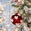 Red Heart Christmas Bauble Hanging Decoration - ნაძვის ხის სათამაშო
