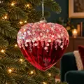 Red Crystal Cascade Heart Hanging Decoration - ნაძვის ხის სათამაშო
