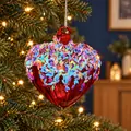 Red Confetti Heart Christmas Hanging Decoration - ნაძვის ხის სათამაშო