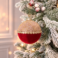 Half Velvet/Golden Hanging Decoration - ნაძვის ხის სათამაშო