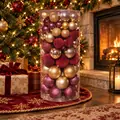 Burgundy Velvet Bauble Set - ნაძვის ხის სათამაშოების ნაკრები