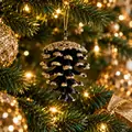 Midnight Golden Pinecone Hanging Decoration - ნაძვის ხის სათამაშო