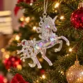 Aurora Silver Unicorn Hanging Decoration - ნაძვის ხის სათამაშო