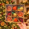 Festive Fruit Basket Ornament Set - ნაძვის ხის სათამაშოების ნაკრები