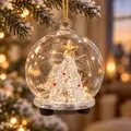Winter Glow Glass Dome With Light Hanging Decoration - ნაძვის ხის სათამაშო განათებით