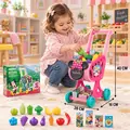 Minnie’s Little Shopper Shopping Cart Playset with Groceries - სათამაშო მარკეტის ურიკა