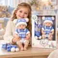 Newborn Baby Doll With Scarf & Gloves - სათამაშო ახალშობილი თოჯინა აქსესუარები