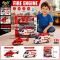 Multifuncion Fire Engin Set With Sound And Light White - სათამაშო სახანძრო მანქანები