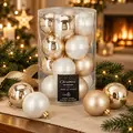 Ivory Reverie Hanging Decoration Set 16 pcs 8 cm - ნაძვის ხის სათამაშო