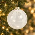 Ivory Silk Sphere Hanging Decoration - ნაძვის ხის სათამაშო