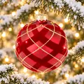 Red Ball With Velvet Hanging Decoration - ნაძვის ხის სათამაშო