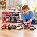 Multifuncion Fire Rescue Series Car With Sound And Light Set - სათამაშო მანქანების ნაკრები