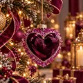 Amethyst Love Heart Hanging Decoration - ნაძვის ხის სათამაშო
