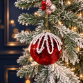 Ruby Crystal Cascade Christmas Bauble Hanging Decoration - ნაძვის ხის სათამაშო