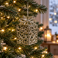 Golden Elegance Gift Box Hanging Decoration - ნაძვის ხის სათამაშო