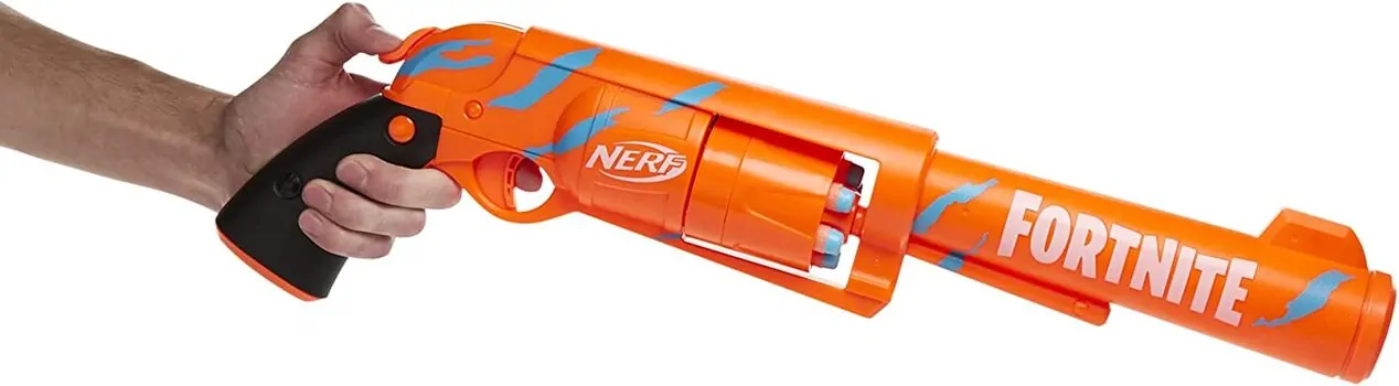 NERF Fortnite 6-SH Dart Blaster Camo Pulse Wrap, Hammer Action Priming HAS-F2678 ბლასტერი რბილი ტყვიებით, 10 image